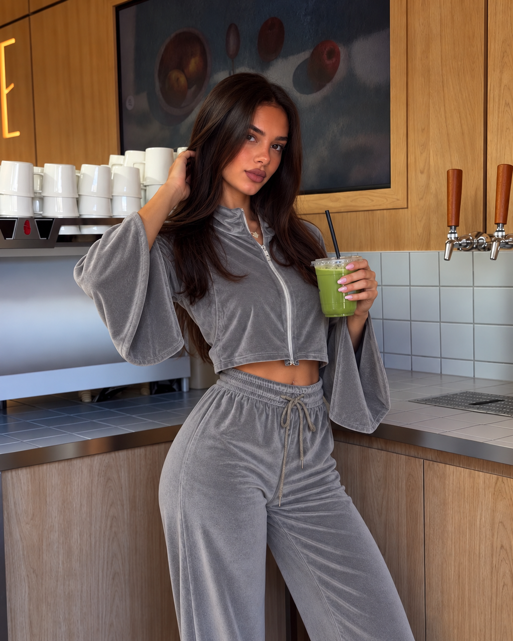 Velisse Crop Set Γκρι