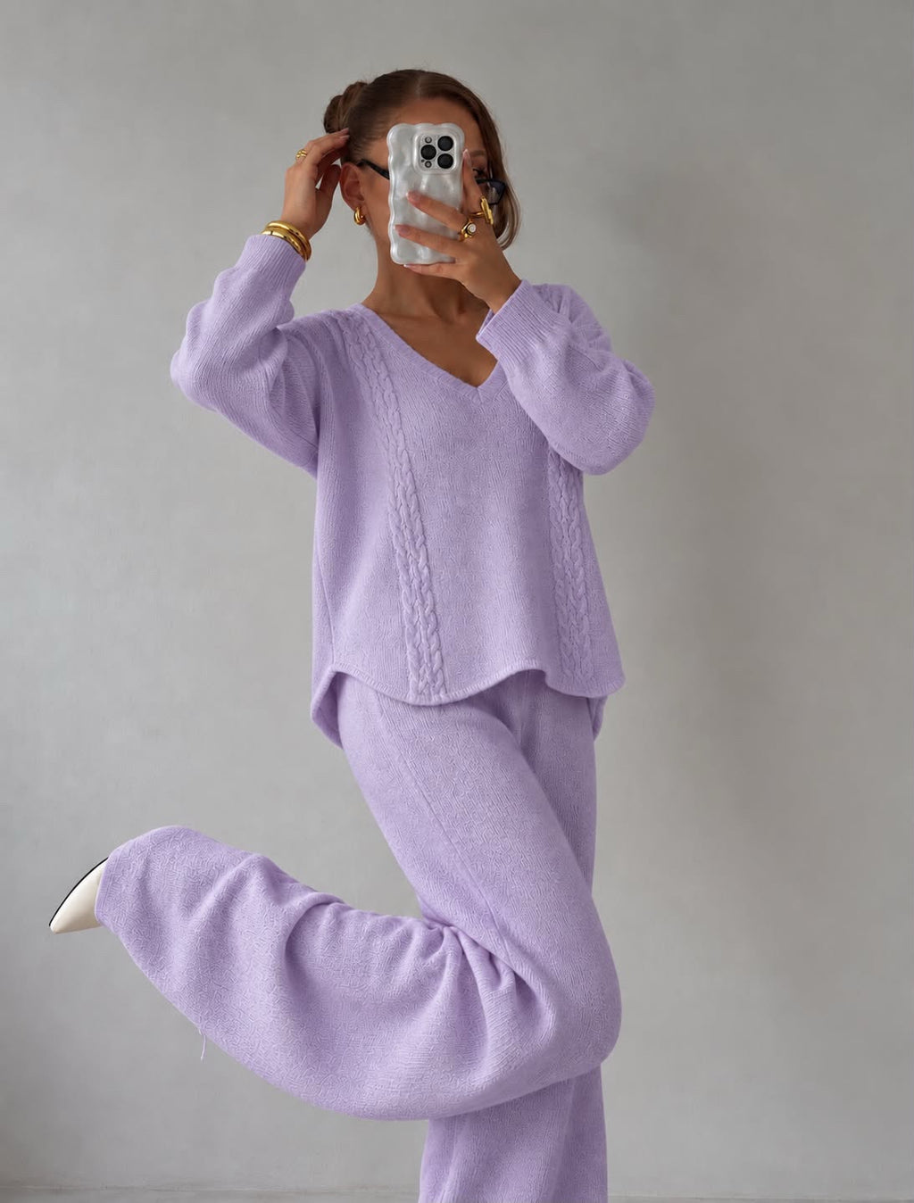 Knit Set Λιλά