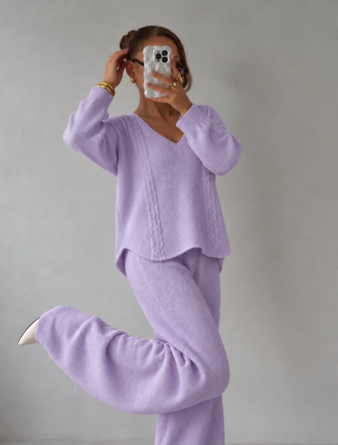 Knit Set Λιλά
