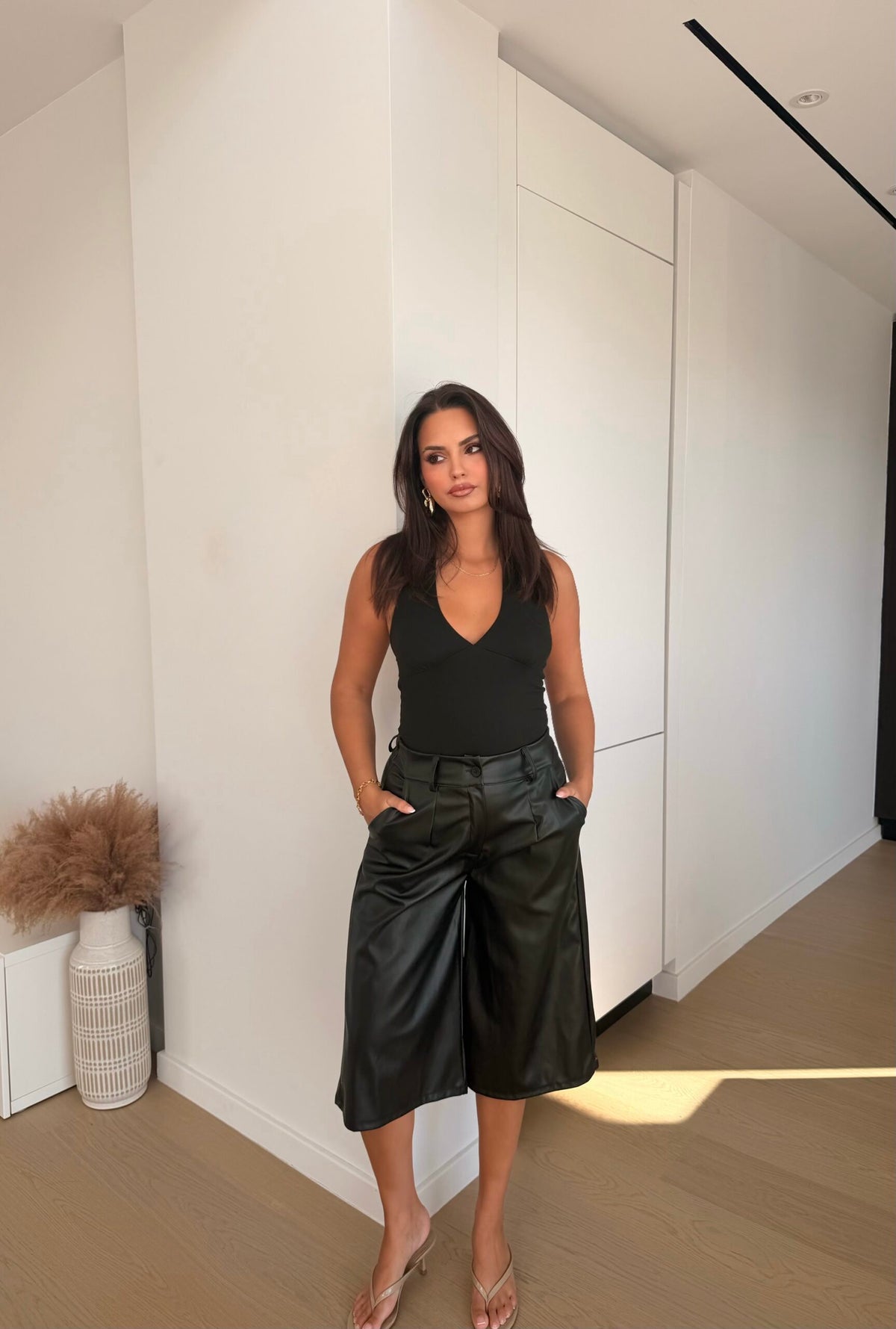 Roxy Leather Βερμούδα Μαύρο
