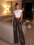Rebel  Leather Pants  Καφέ