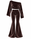 Amora Velvet Set Καφέ