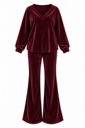 Velvet V Set Βουργουνδί