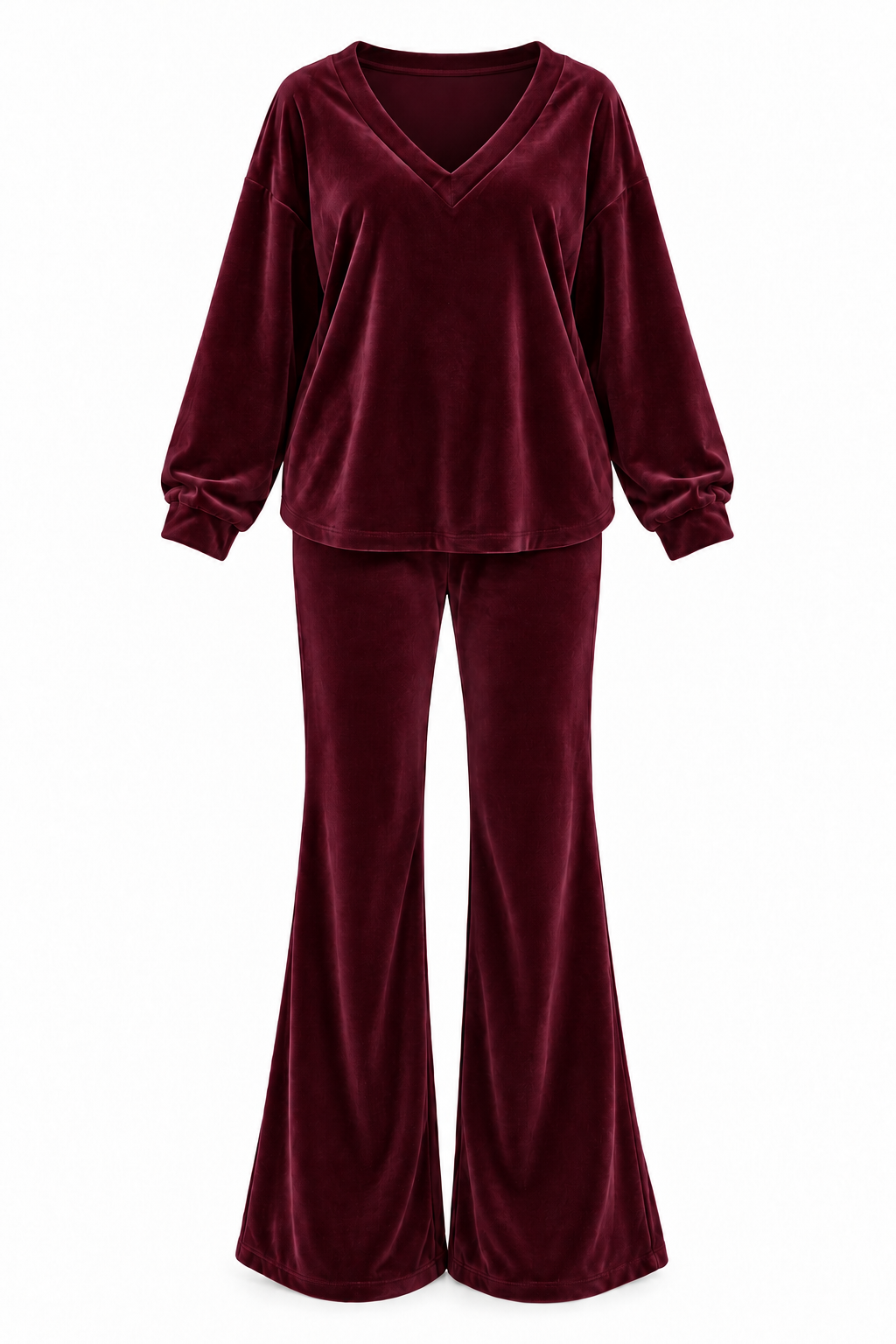 Velvet V Set Βουργουνδί