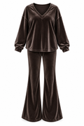 Velvet V Set Καφέ