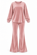 Velvet Λαιμόκοψη Set Dusty Pink