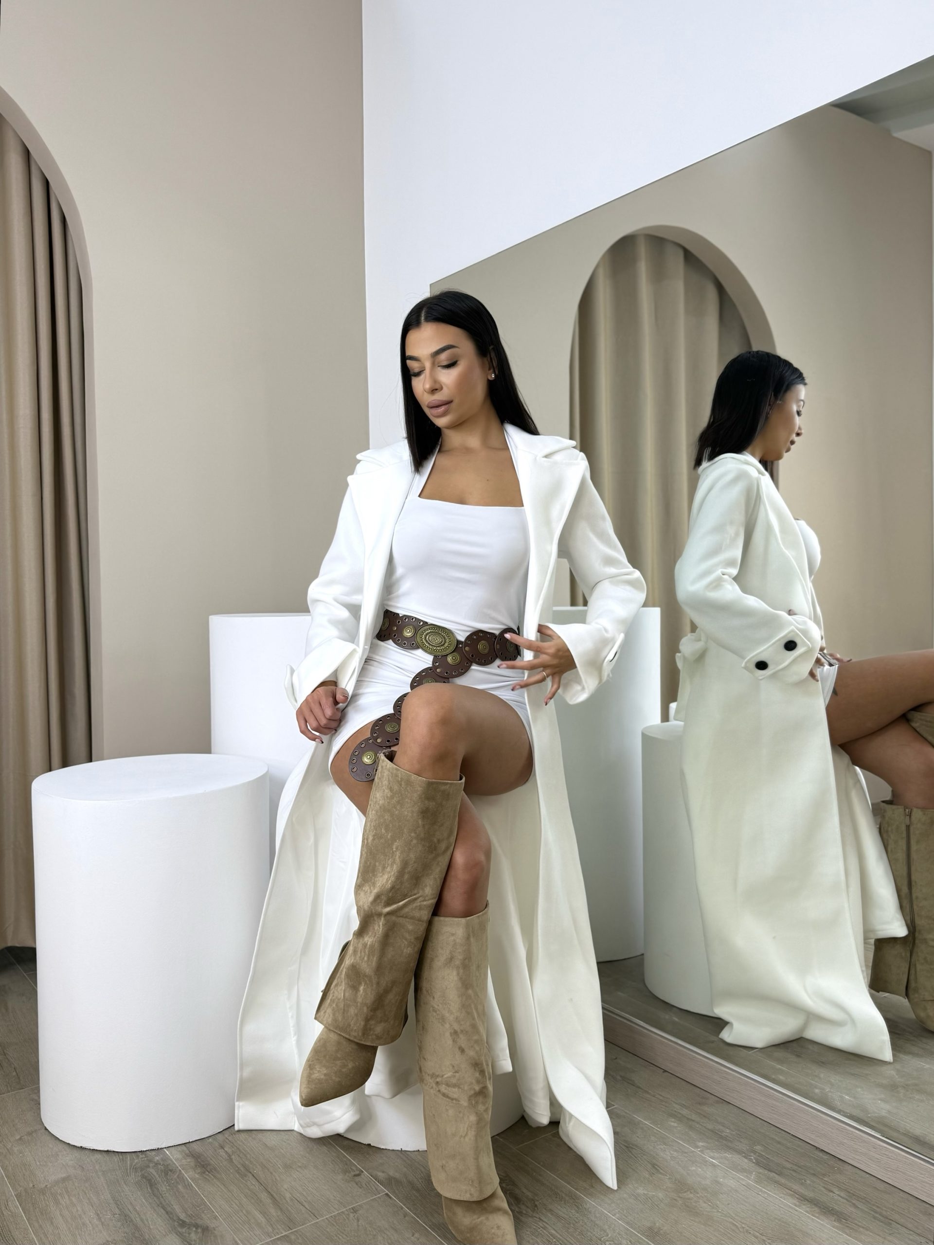 img_4426 Elegant Coat Λευκό - Image 1