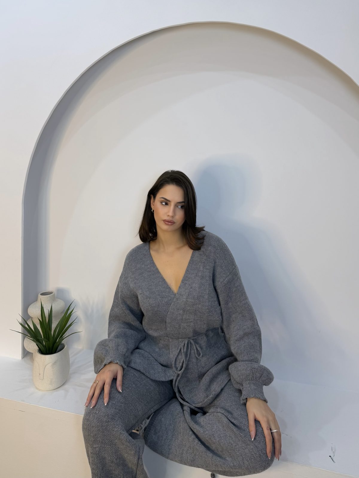 Natalie Knit Set Γκρι - Image 2