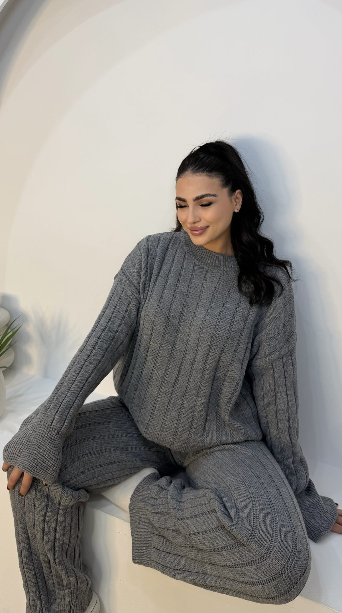 Tara Knit Set Γκρι - Image 2