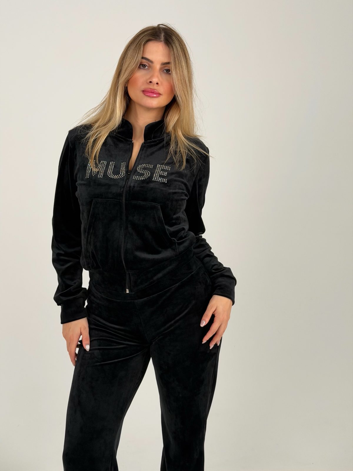 Greca Velvet Set Μαύρο - Image 3