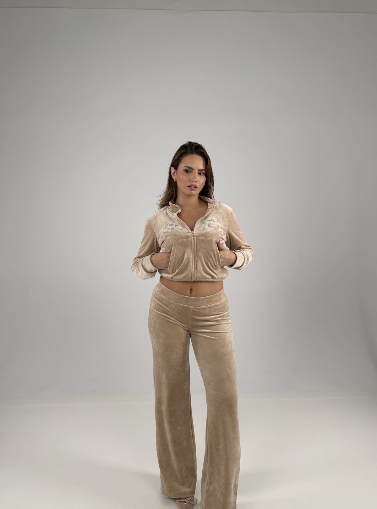 Greca Velvet Set Μπεζ - Image 2