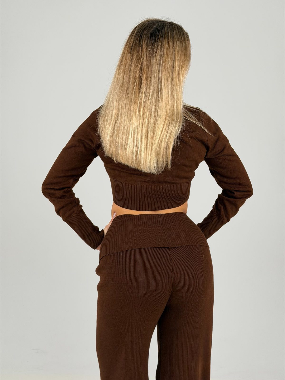 Bella Knitted Set Καφέ - Image 4