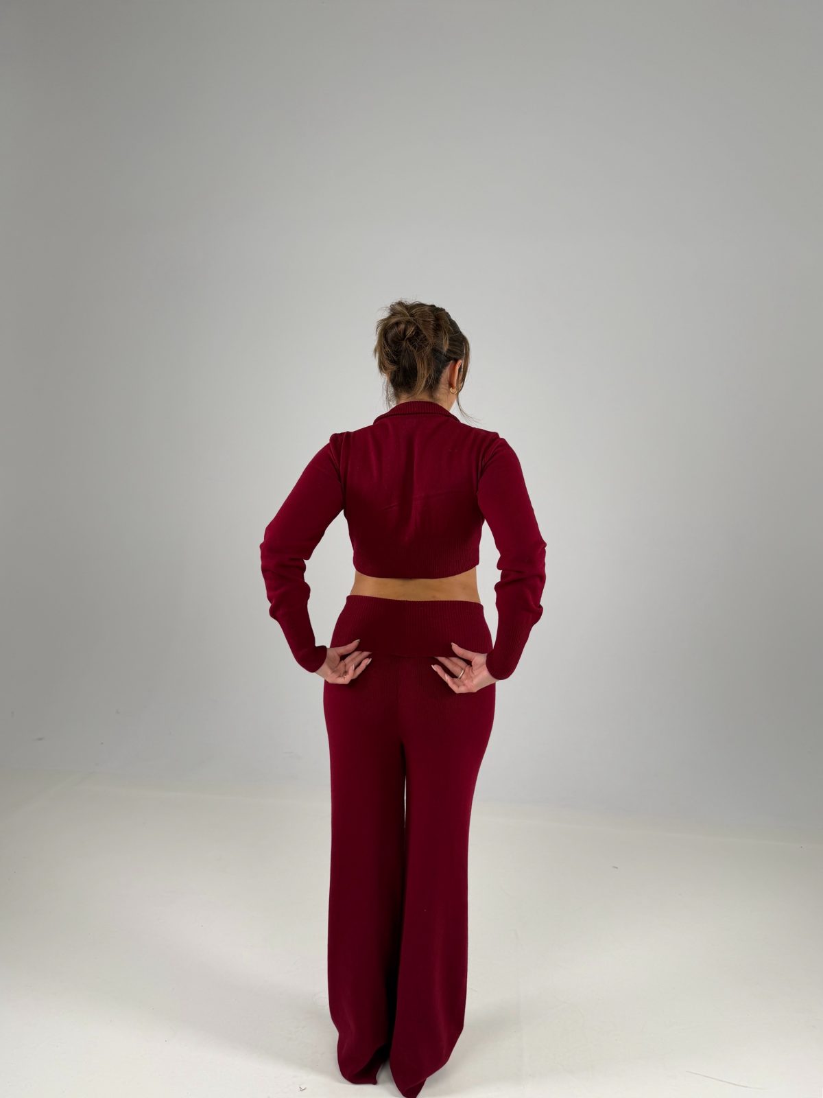 Bella Knitted Set Μπορντώ - Image 3