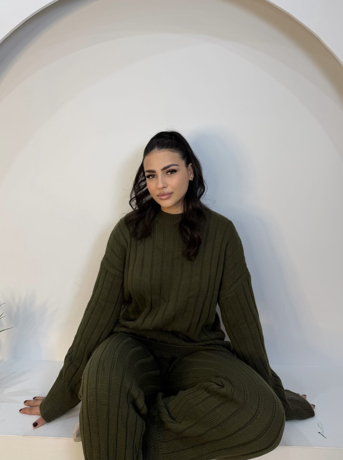 Tara Knit Set Χακί - Image 3