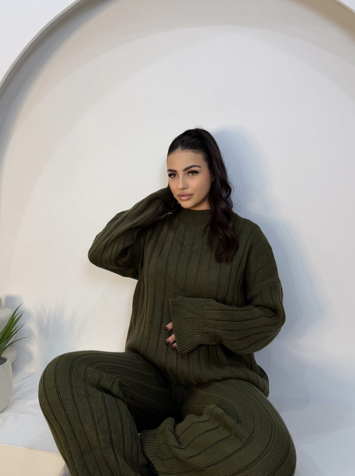 Tara Knit Set Χακί - Image 2