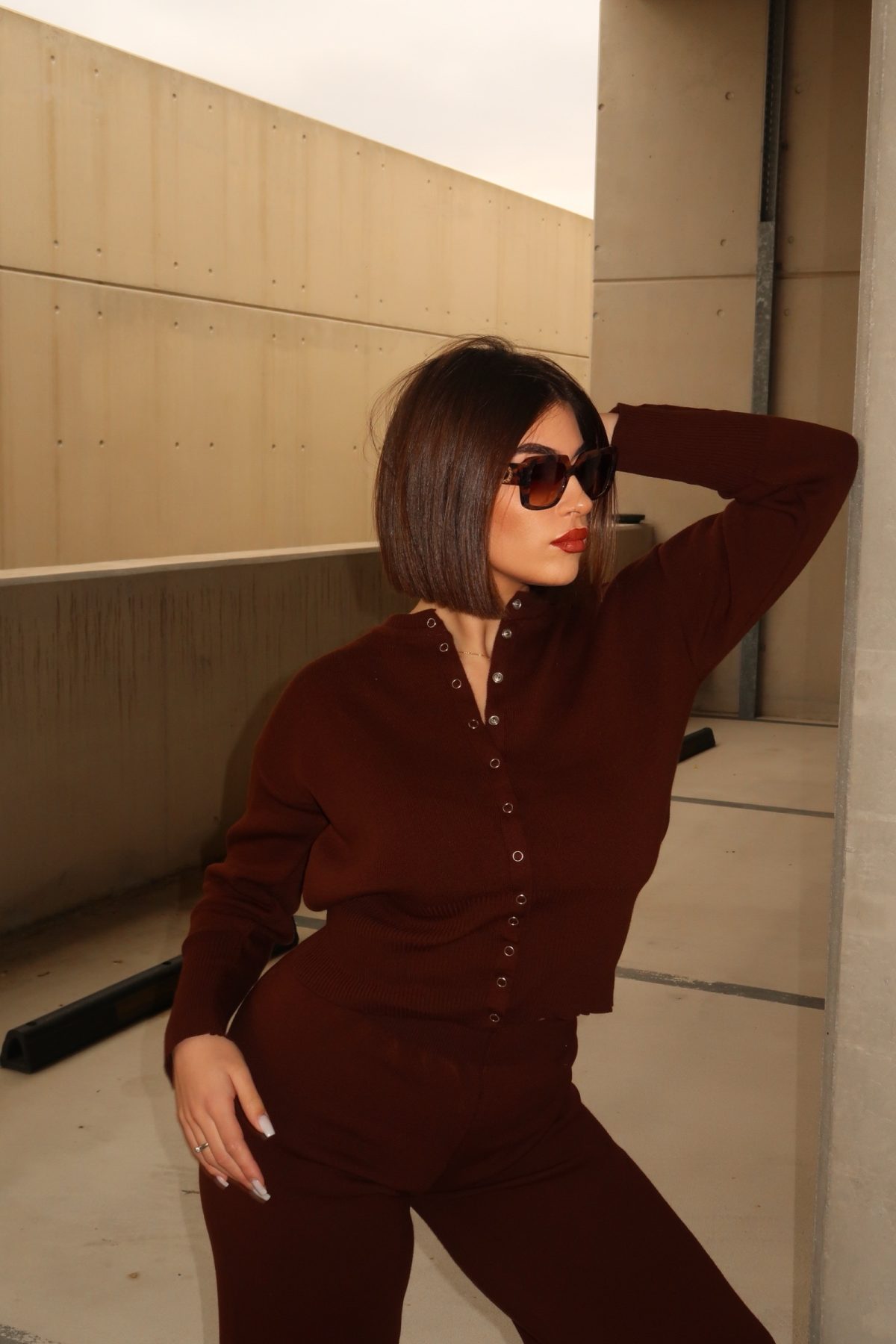 Malena Knit Set Καραμέλα Σοκολάτα - Image 3