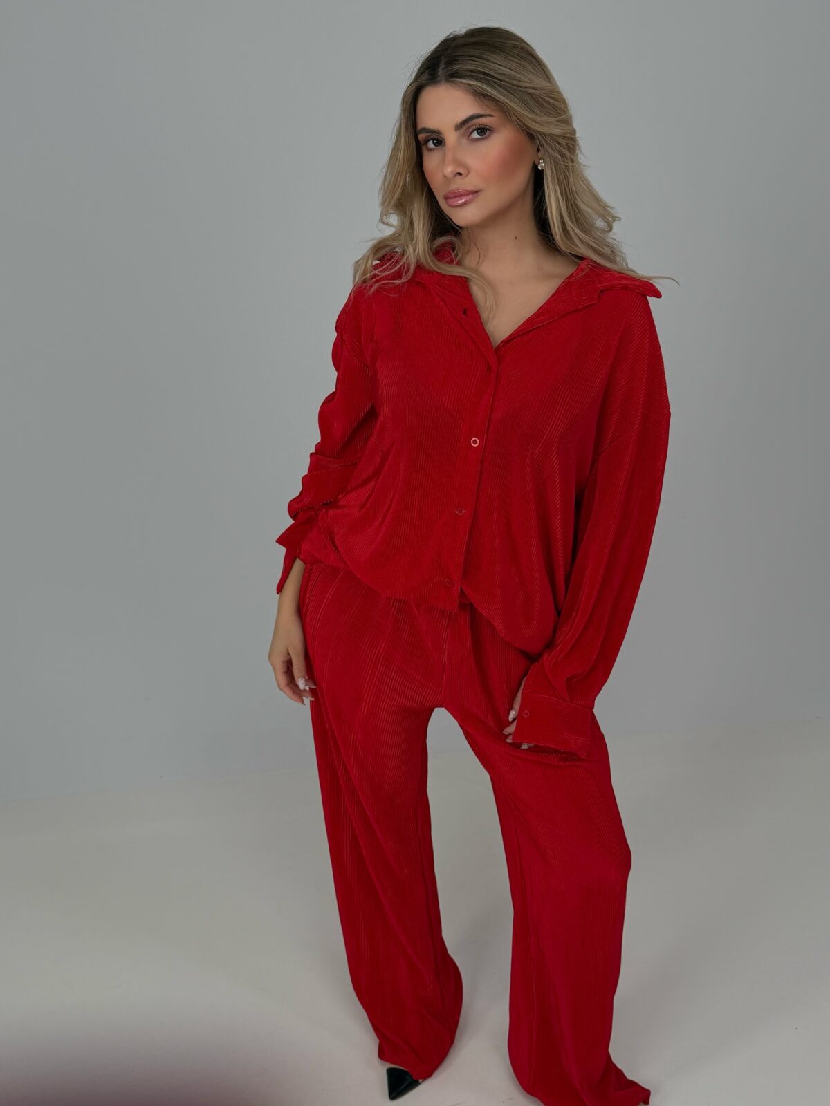 Carla Πλισέ Σετ Κόκκινο - Image 2