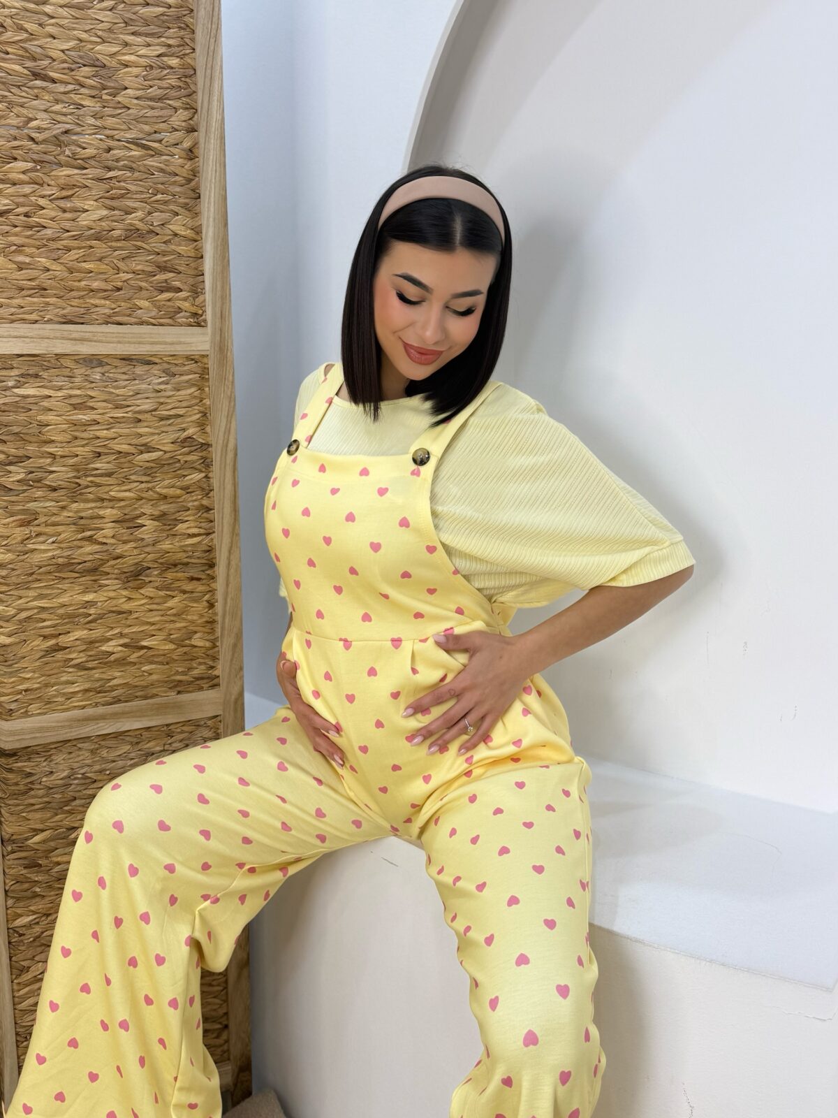 Σαλοπετα Εγκυμοσύνης Κίτρινες Καρδούλες - Image 3