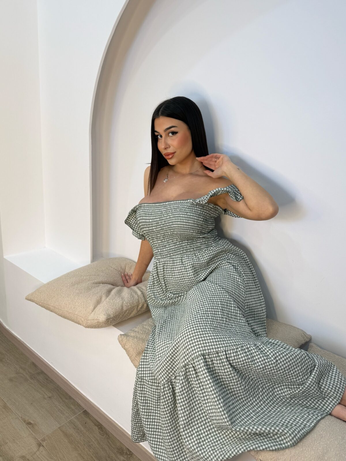 Ariel Dress Λαδί - Image 2