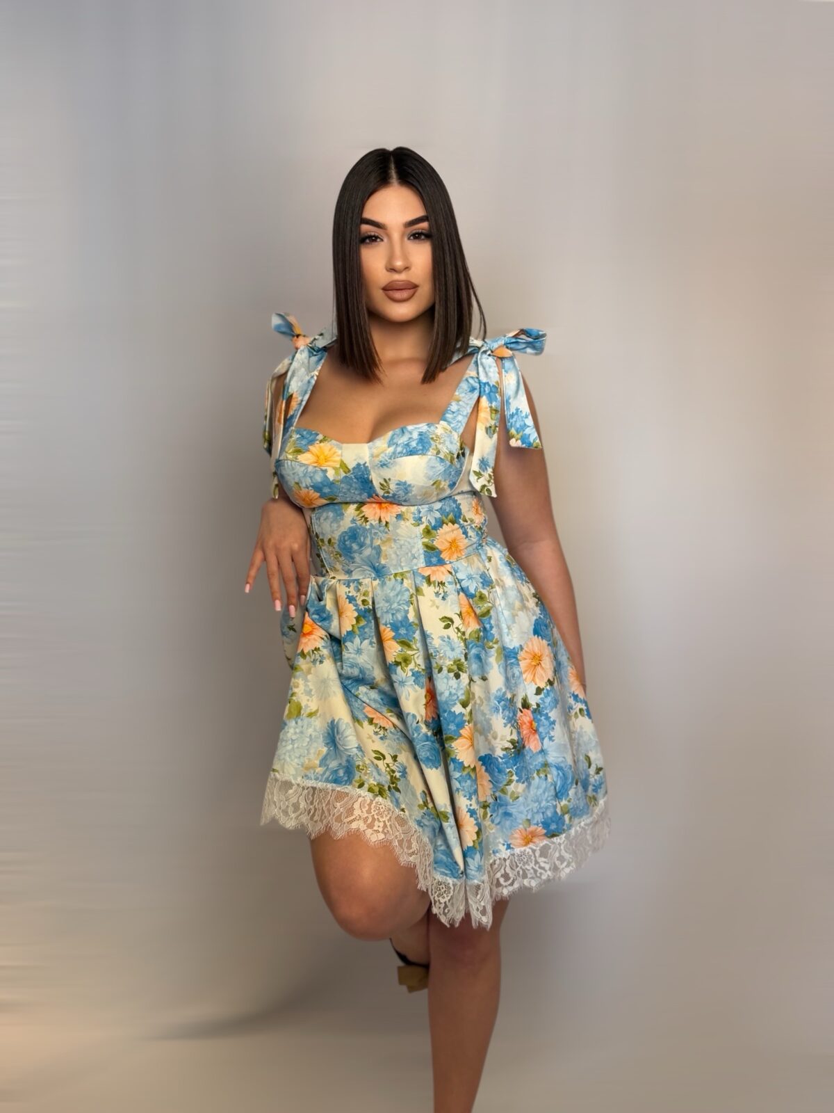 Lydia Floral Dress Μπλε - Image 2