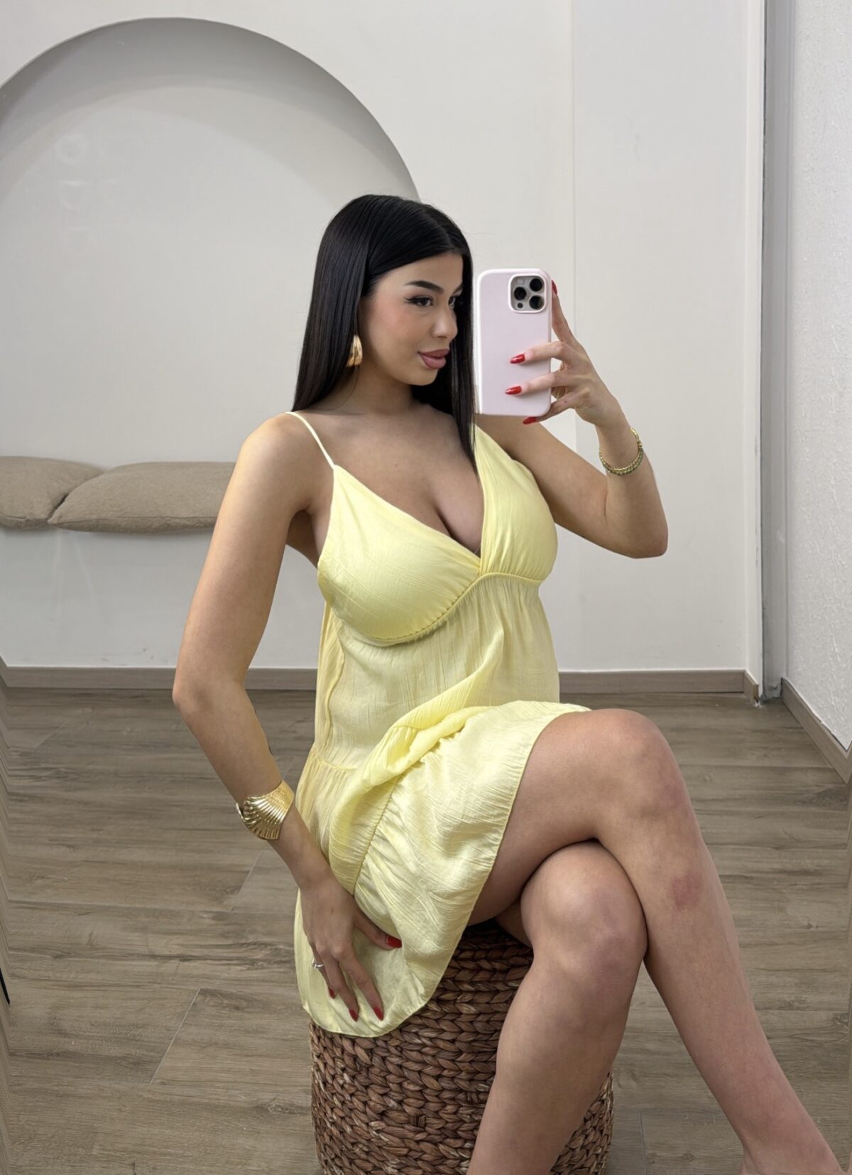 Anna Mini Dress Κίτρινο - Image 2