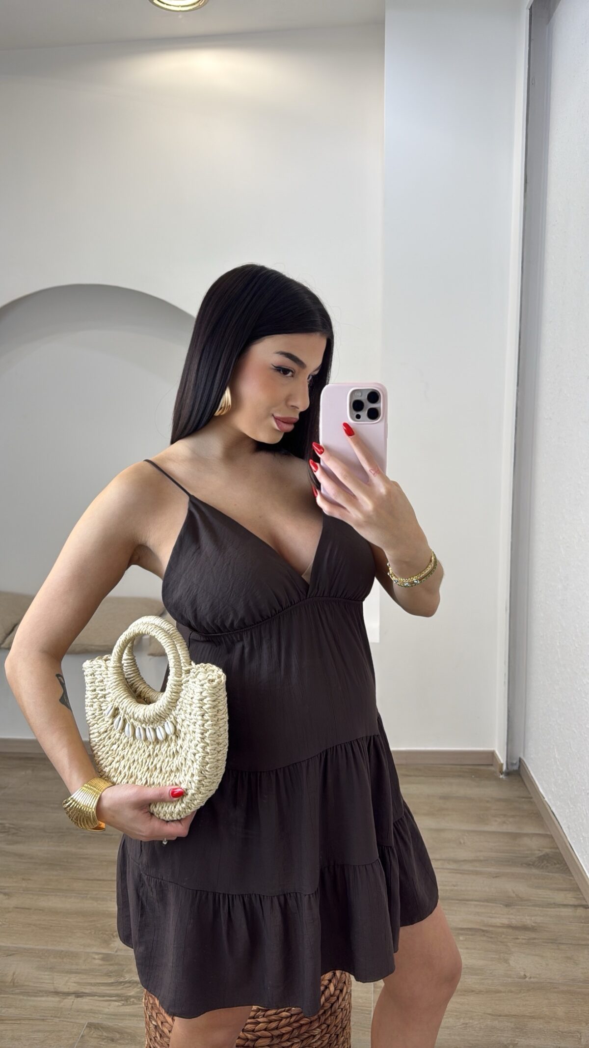 Anna Mini Dress Καφέ - Image 2
