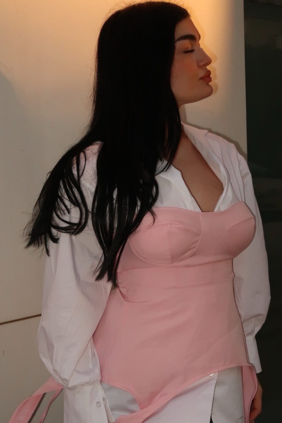 Πουκαμίσα με Κορσέ Ροζ - Image 2