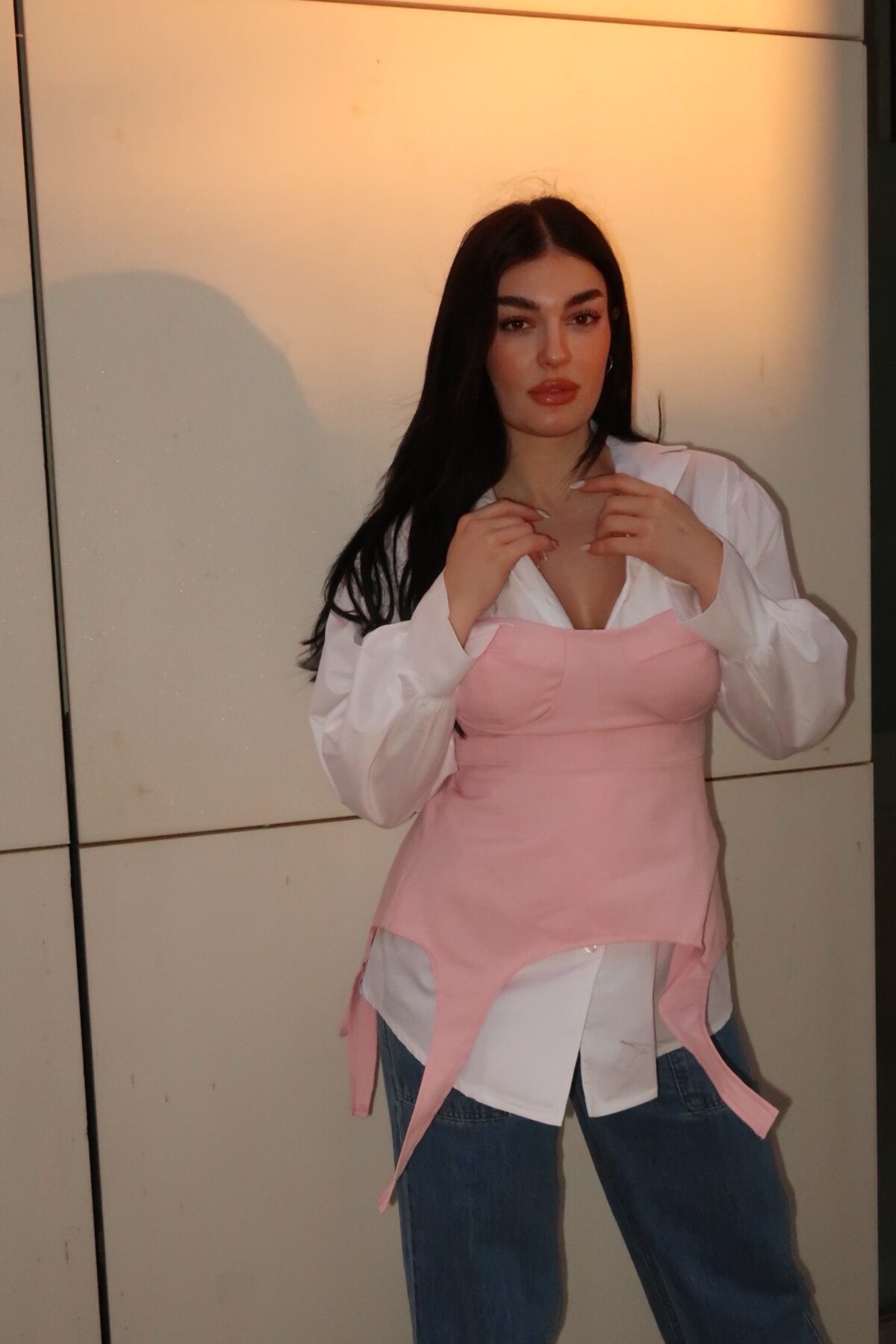 Πουκαμίσα με Κορσέ Ροζ - Image 3