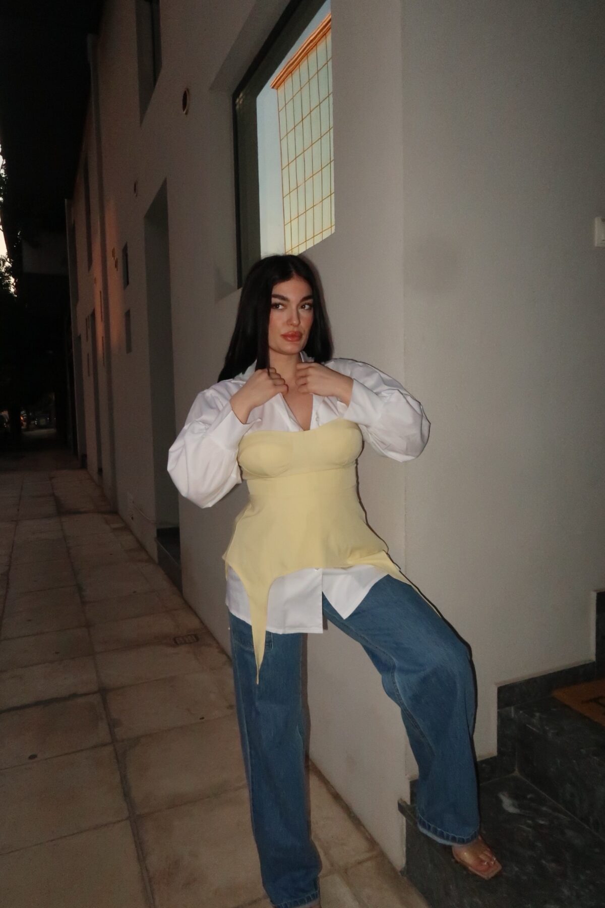 Πουκαμίσα με Κορσέ Κίτρινο - Image 2