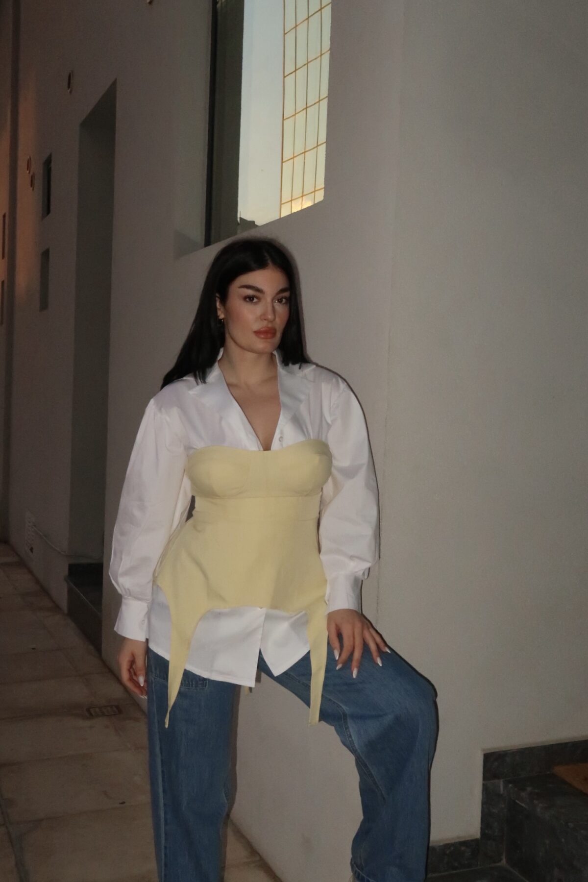 Πουκαμίσα με Κορσέ Κίτρινο - Image 3