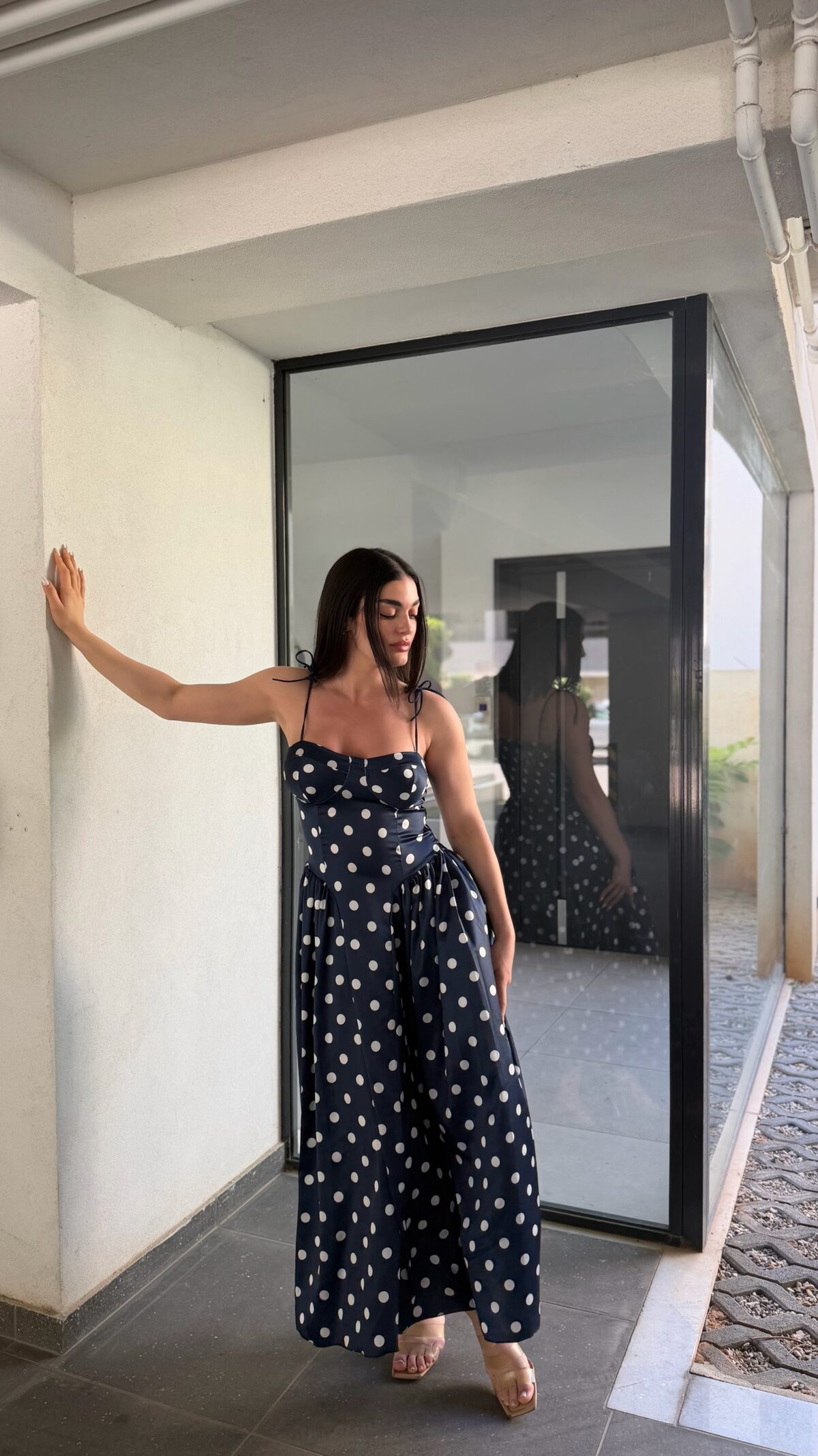 Marta Satin Maxi Dress Μπλε - Image 2