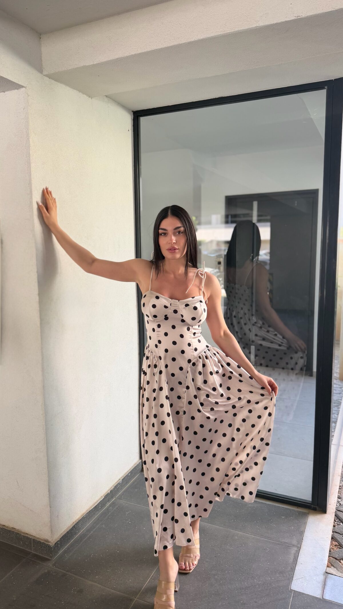 Marta Satin Maxi Dress Λευκό - Image 2