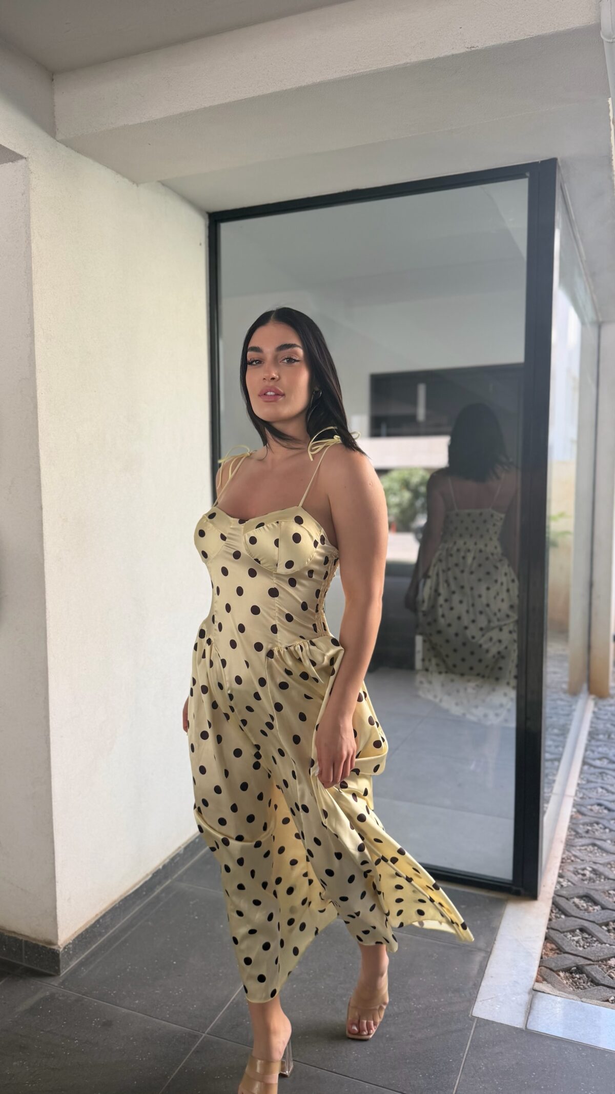 Marta Satin Maxi Dress Κίτρινο - Image 2