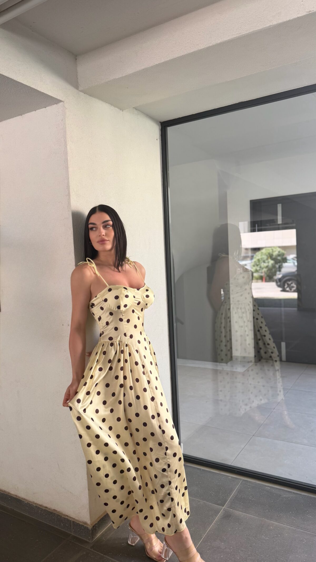 Marta Satin Maxi Dress Κίτρινο - Image 3