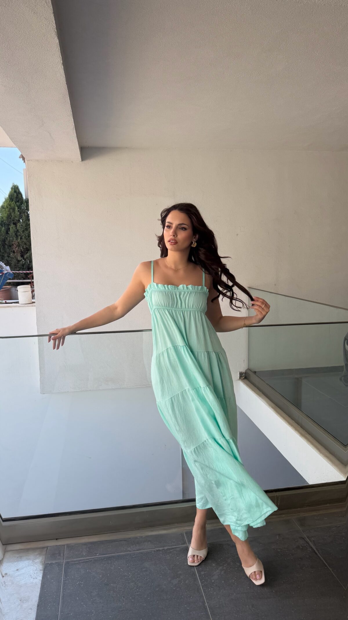 Nara Maxi Dress Τιρκουάζ - Image 2