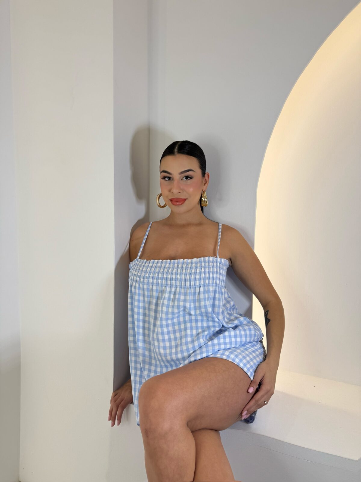 Emilia Set Καρό Γαλάζιο - Image 2