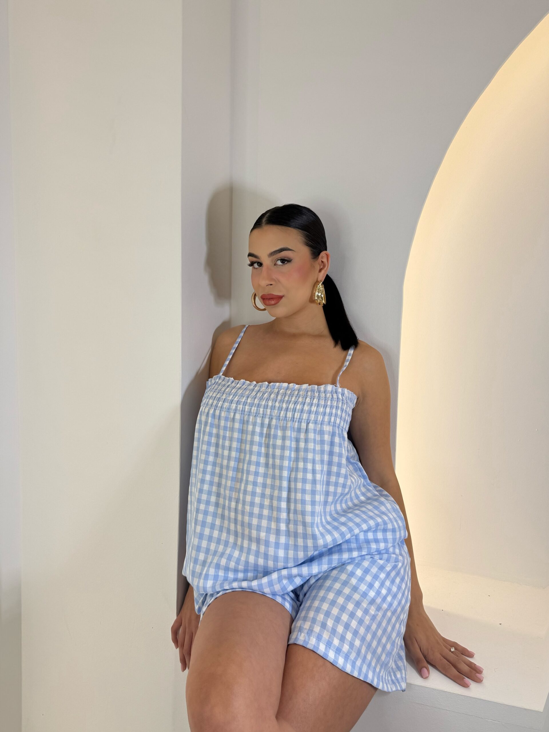 img_4235 Emilia Set Καρό Γαλάζιο - Image 1