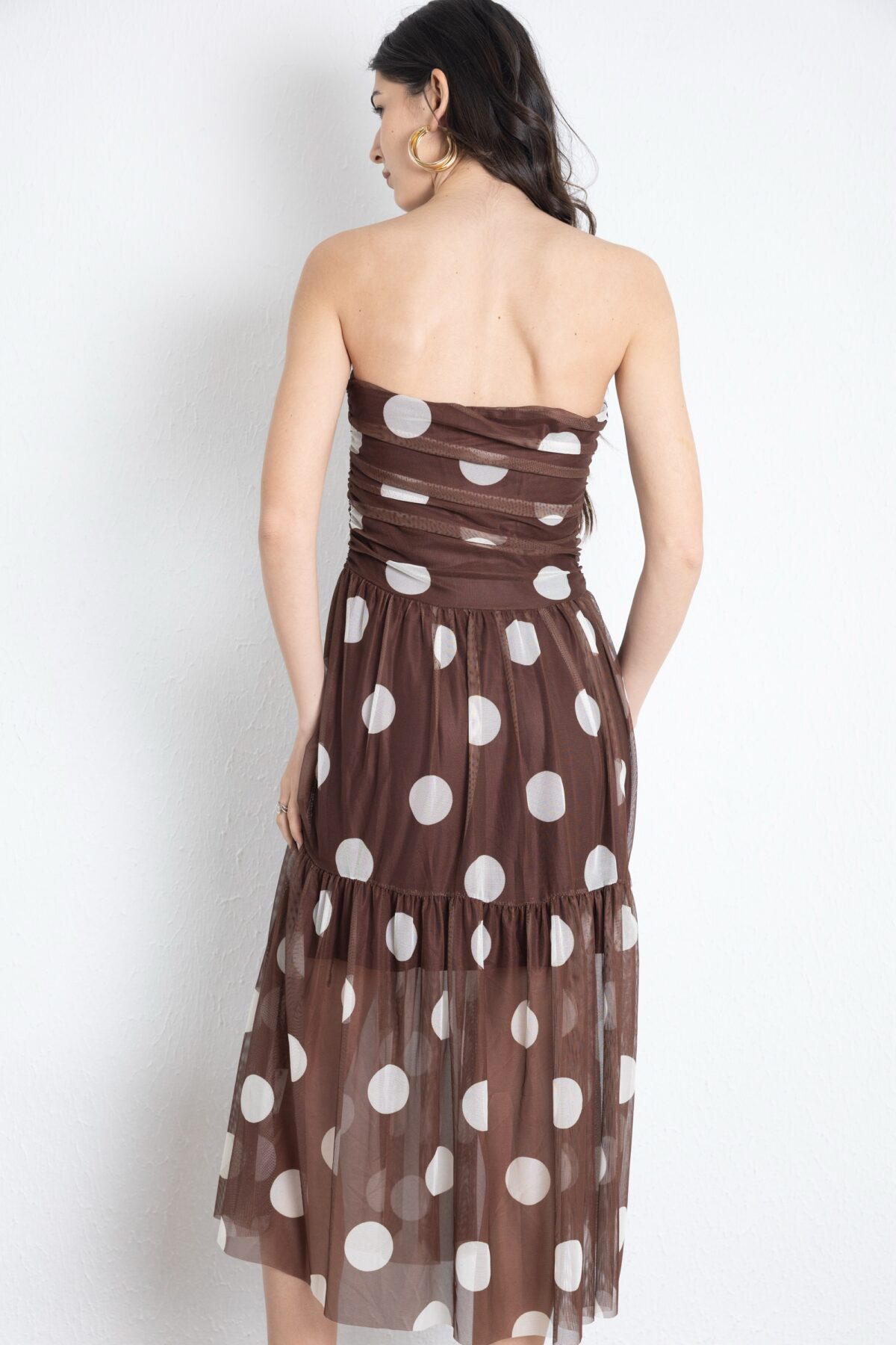 Monaco Polka Dress Καφέ - Image 2