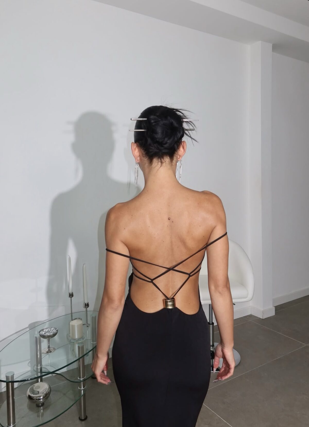 Maxi Backless Dress Μαύρο - Image 2