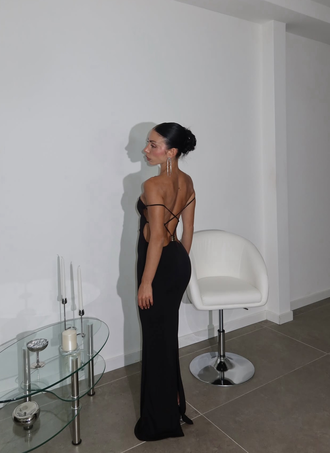 screenshot-185 Maxi Backless Dress Μαύρο - Image 1