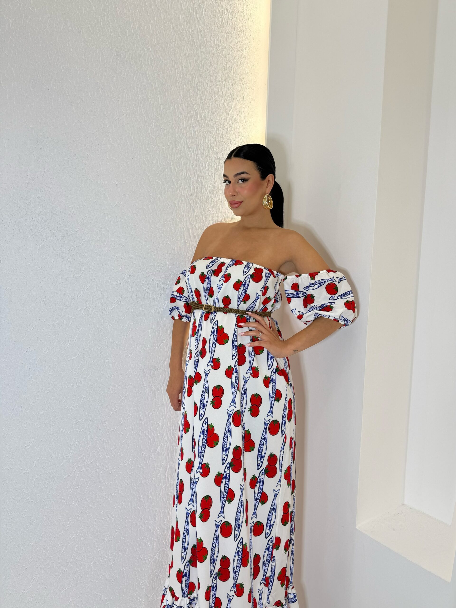 img_1647-3 Sardi Dress Λευκό με ζώνη - Image 1
