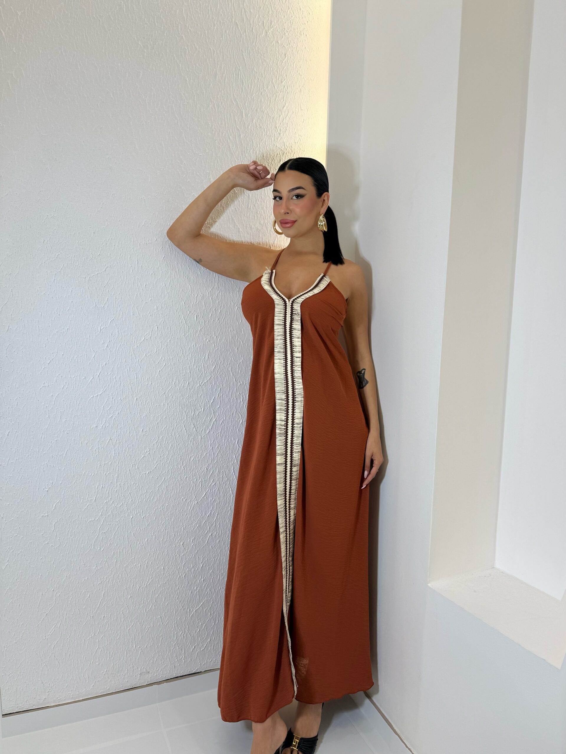 img_1693 Boho Maxi Dress κεραμυδί - Image 1