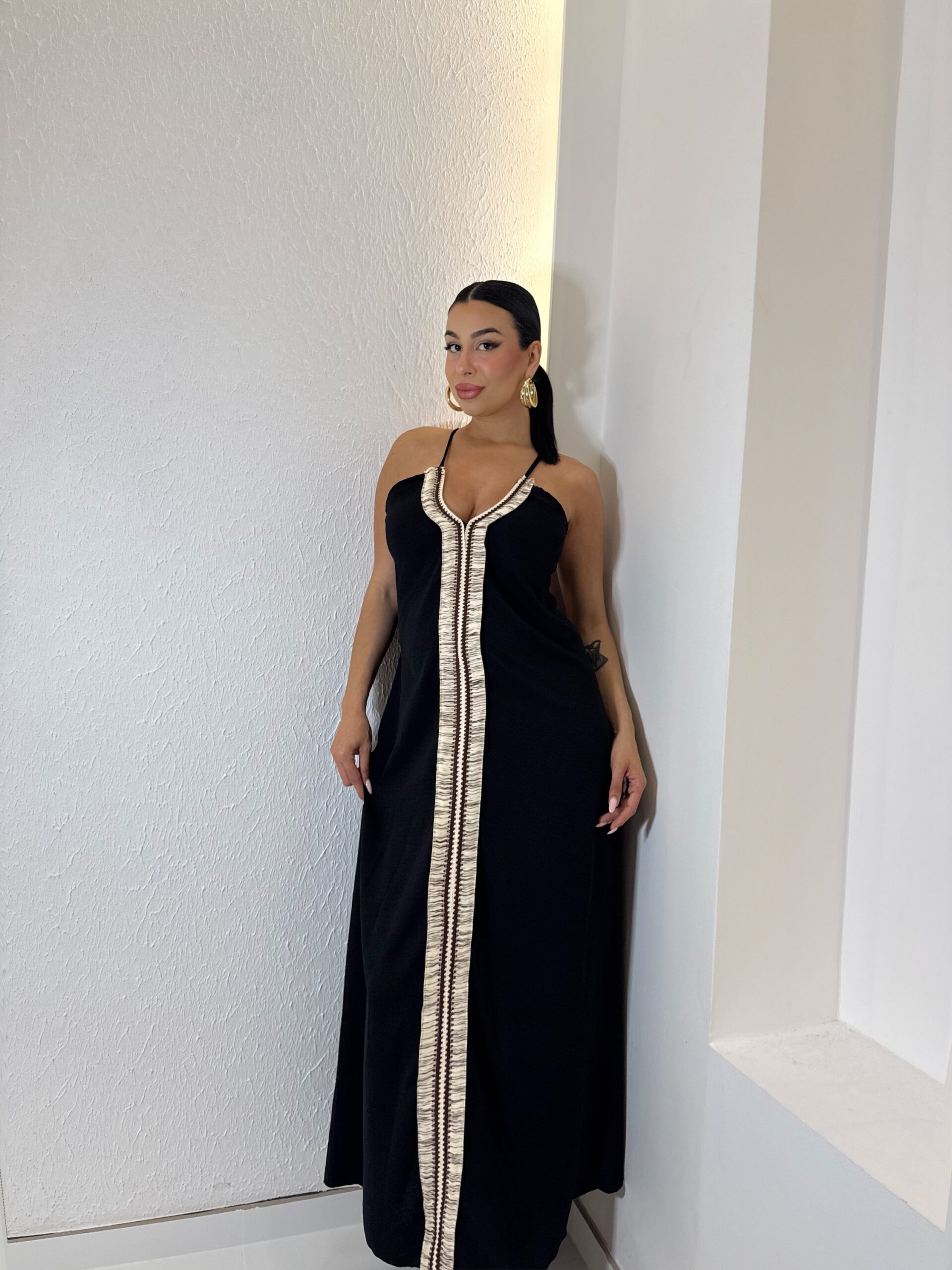 img_1695 Boho Maxi Dress Μαύρο - Image 1