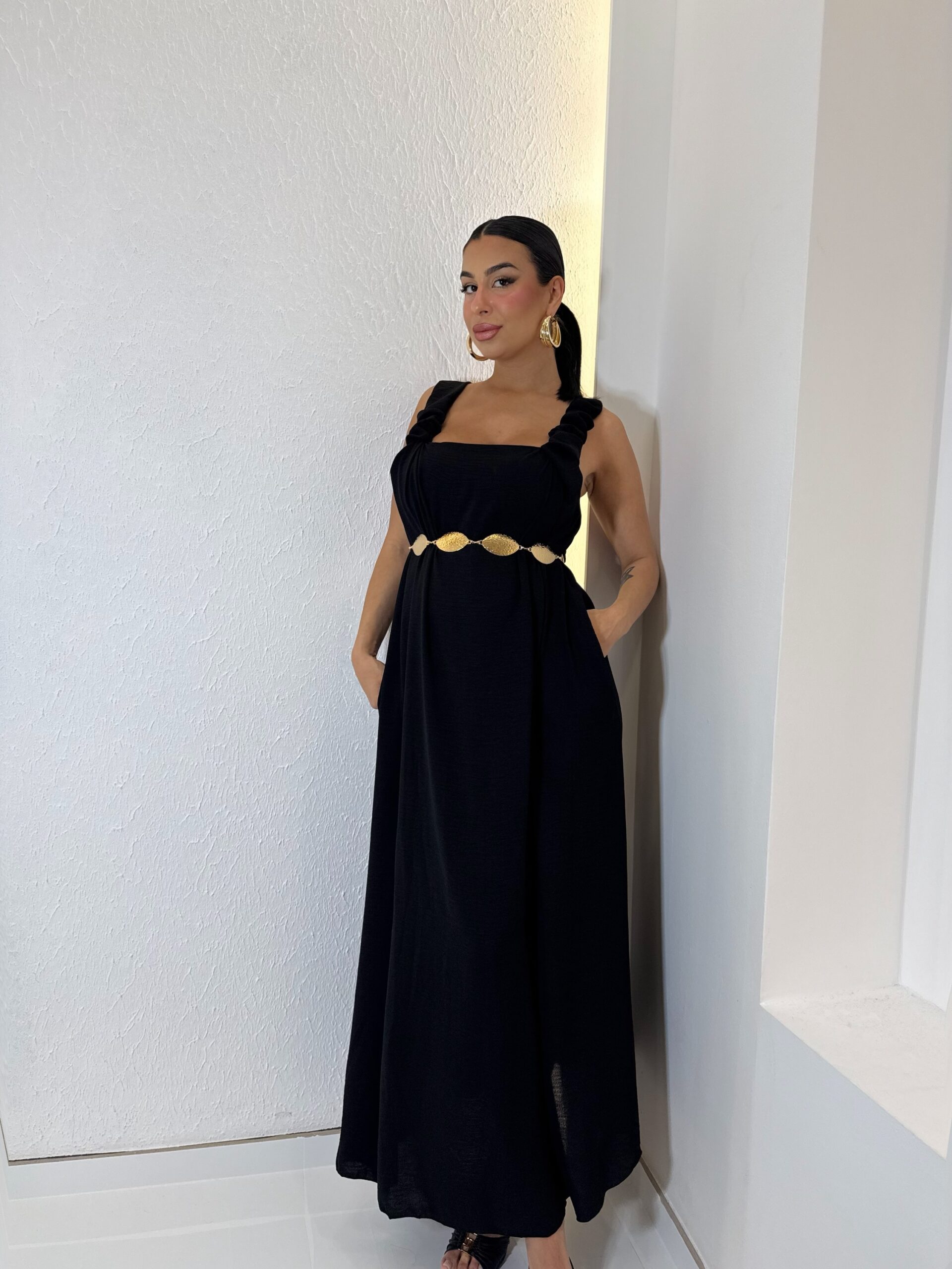 img_1749 Saki Dress Μαύρο - Image 1