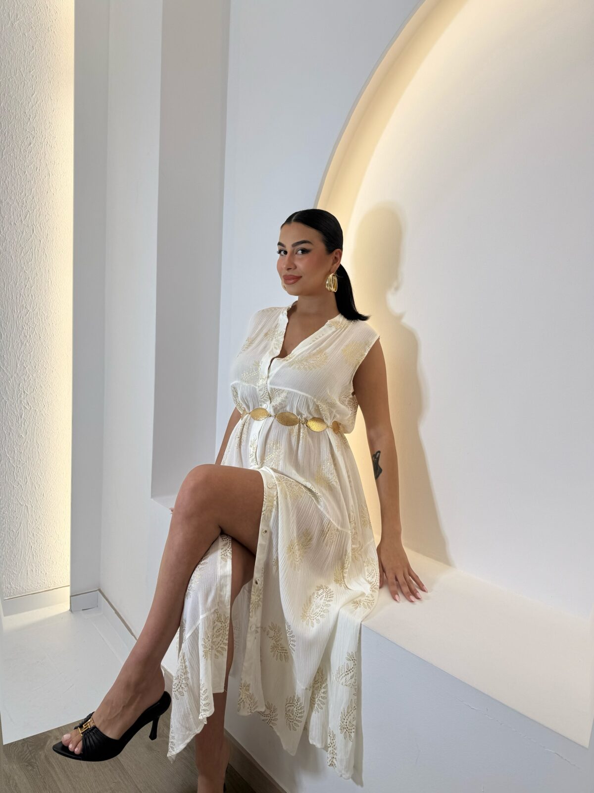 Naia Maxi Dress Λευκό - Image 3
