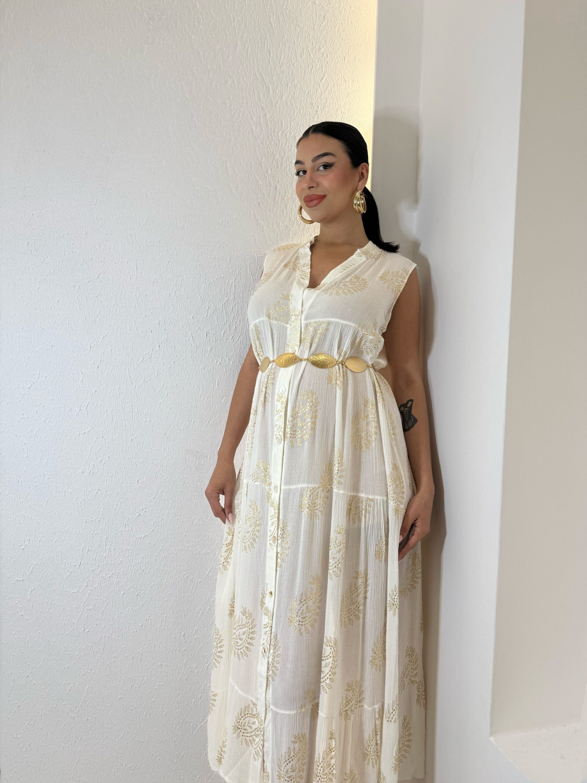 img_1852 Naia Maxi Dress Λευκό - Image 1