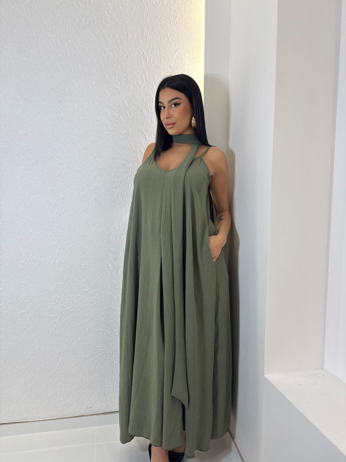 Paspartou Dress Λαδί - Image 2