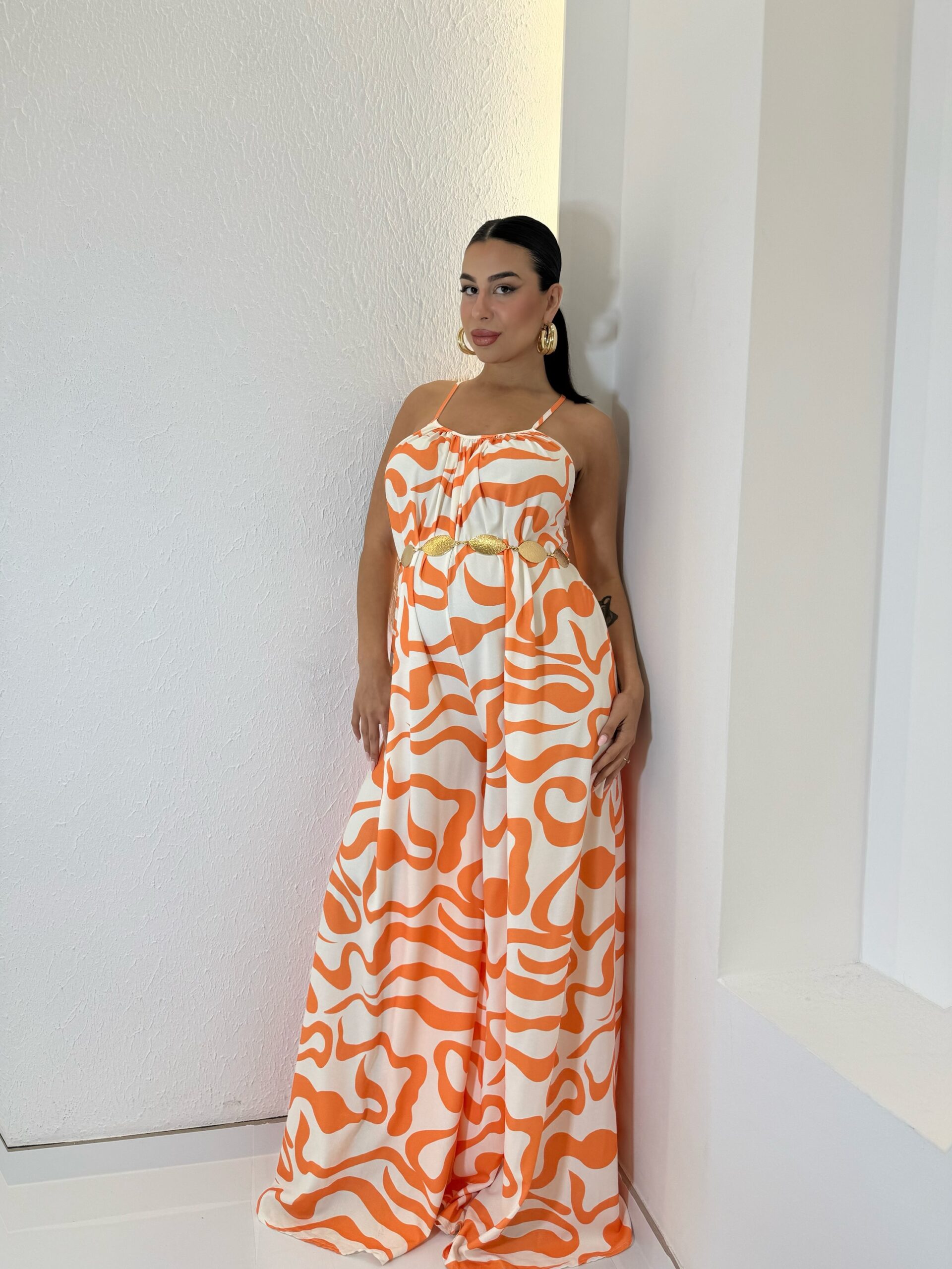 img_2368 Waves Jumpsuit Πορτοκάλι - Image 1