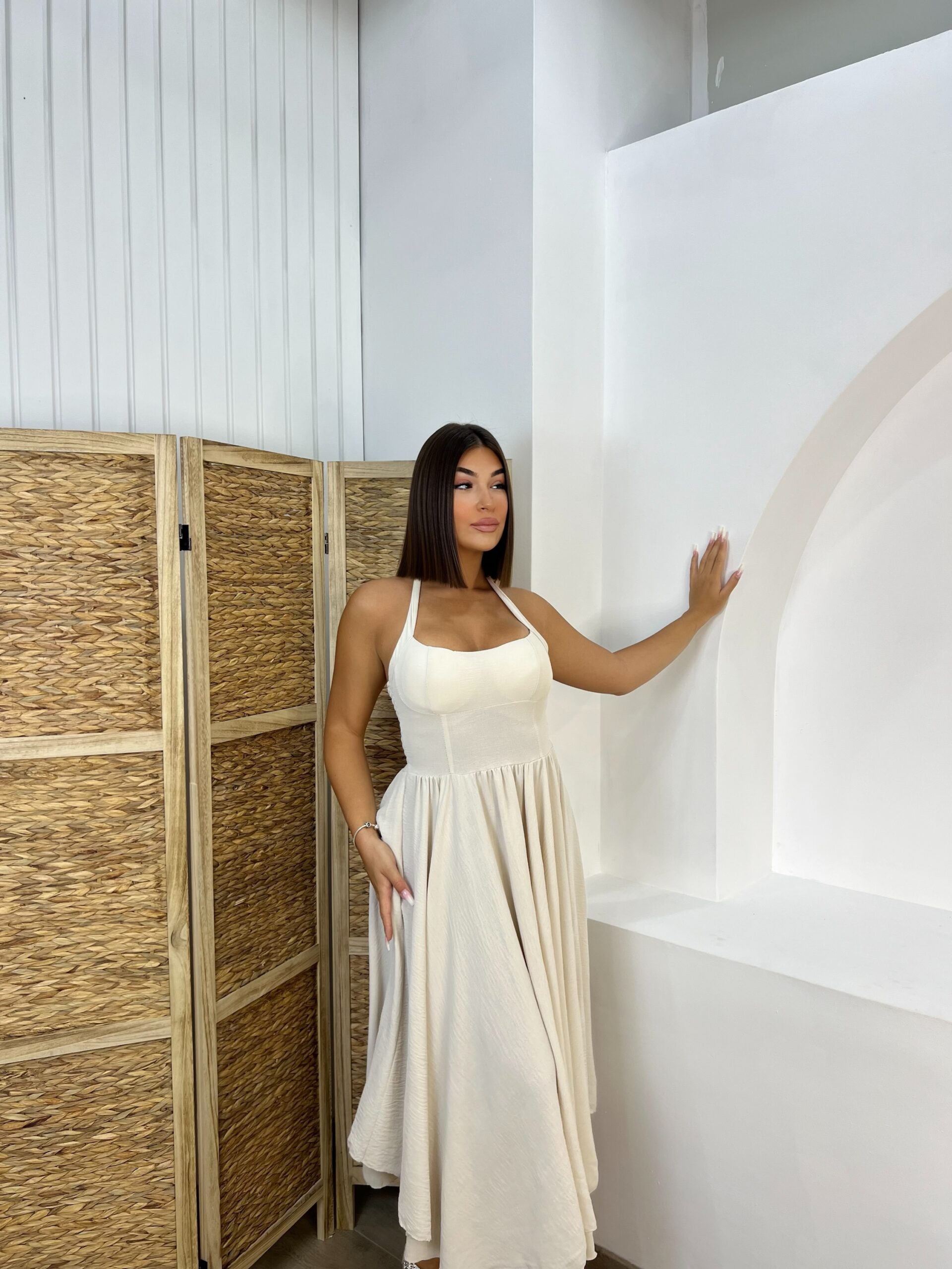 img_6038-3 Lina Dress Μπεζ - Image 1
