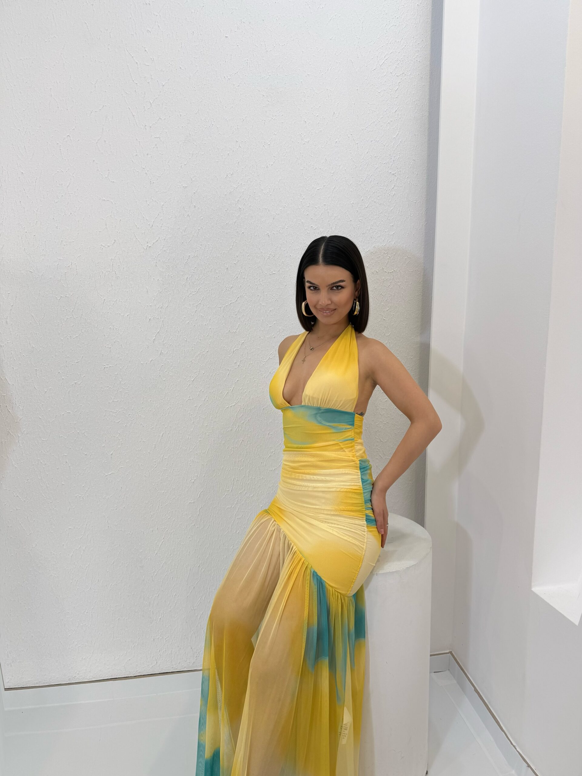 img_8581 Rainbow Dress Κίτρινο - Image 1